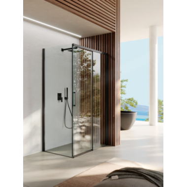 Box doccia 80x120 Nero opaco apertura Destra