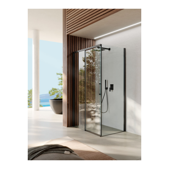 Box doccia 70x120 Nero opaco apertura Sinistra