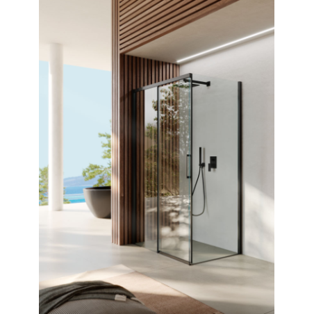 Box doccia 70x120 Nero opaco apertura Sinistra