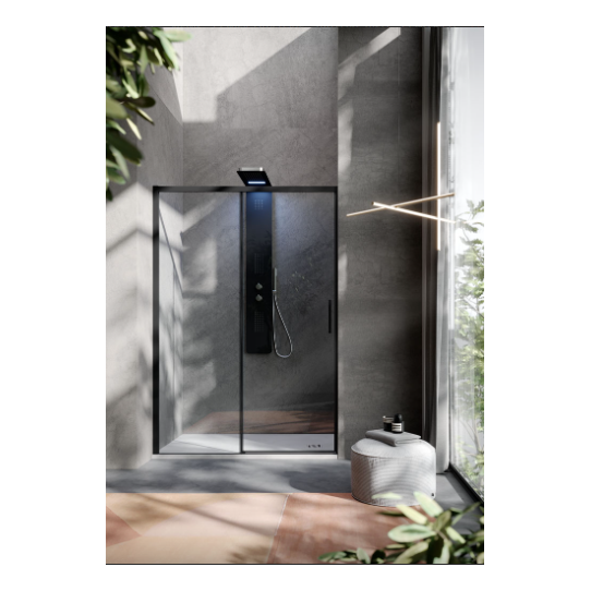 Porta scorrevole 140 Nero Opaco apertura Sinistra