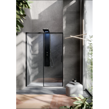 Porta scorrevole 140 Nero Opaco apertura Sinistra