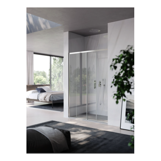 Porta scorrevole 140 Cromo apertura Sinistra