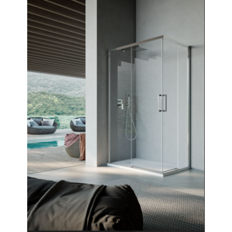 Box doccia 80x100 Cromo doppio scorrevole installazione Sinistra