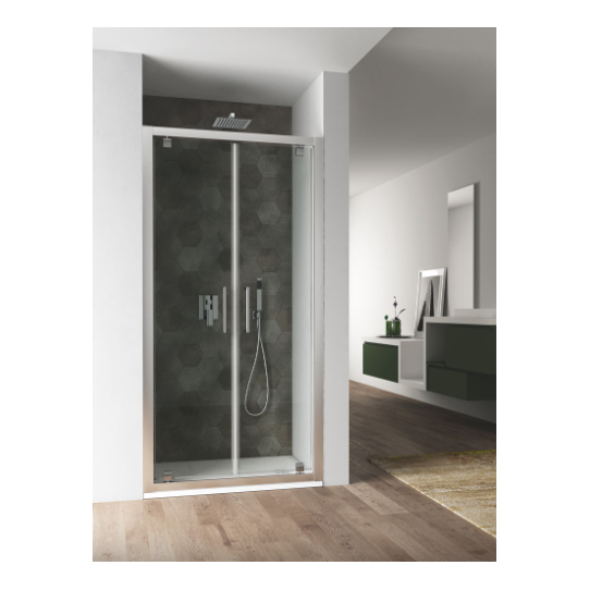 Parete doccia con porta Saloon Jolly 90 Cromo